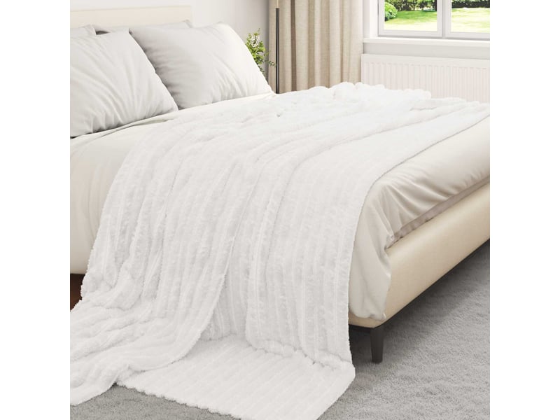 Couverture jetée de canapé 6 pcs blanc 240x220 cm 8.76 kg polaire - Conforama C