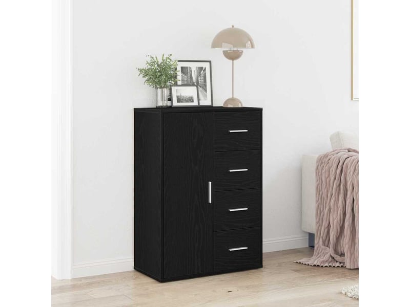  Buffet - bahut - meuble de rangement chêne noir 60 x 31 x 84 cm bois d'ingénierie  - Conforama B
