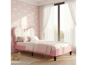 Lit simple 90x200 cm <strong>Lonelyo</strong>  <strong></strong> coloris rose