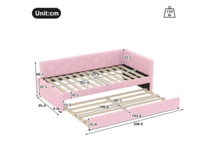 Lit cabane 90x200 cm <strong></strong>  <strong></strong> coloris rose
