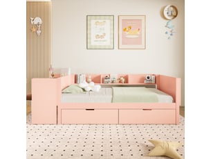 Lit combiné 90x200 cm <strong>OXEZA</strong>  <strong></strong> coloris rose