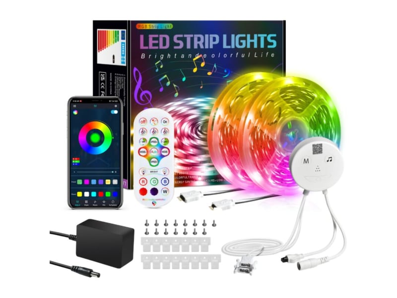  Ruban led bleutooth,20m bande led 360 leds 5050 rgb étanche,contrôlé par app du smartphon  - Conforama A
