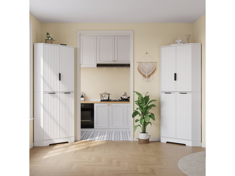 Armoire d’angle 4 portes – rangement avec étagères réglables, buffet pour salon, salle à manger ou cuisine, 60×60×172 cm - Conforama D