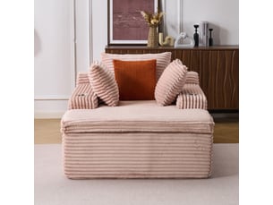 Canapé convertible corda, rose, sans montage, méridienne, 3 coussins et 1 couverture incluse