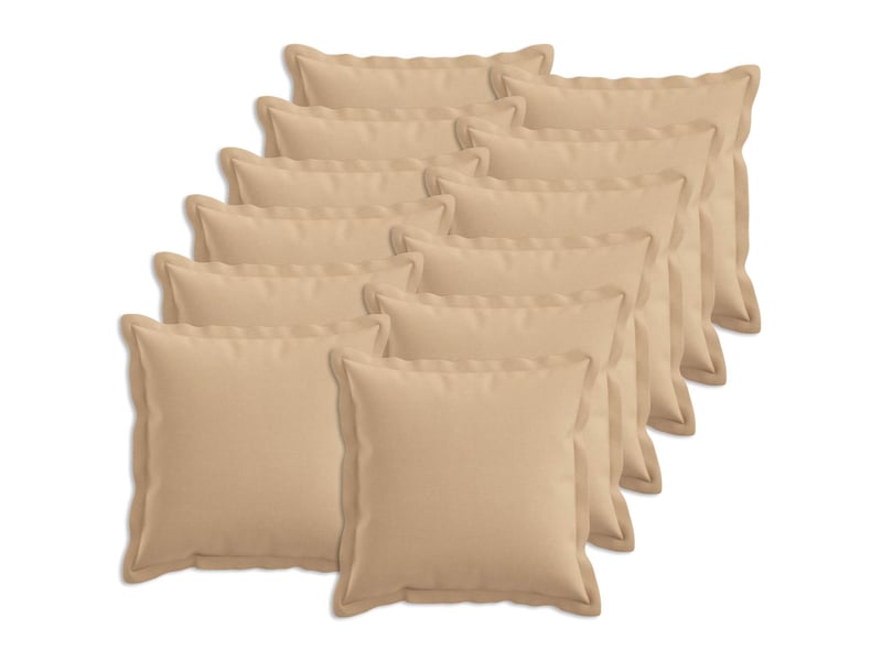  Lot de 12 coussins avec oreiller, coussins décoratifs houten crème lin synthétique cf51010  - Conforama B