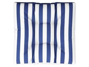 Coussin de palette, coussin de chaise, coussin de canapé rayures bleues et blanches 70x70x12 cm tissu cf55424
