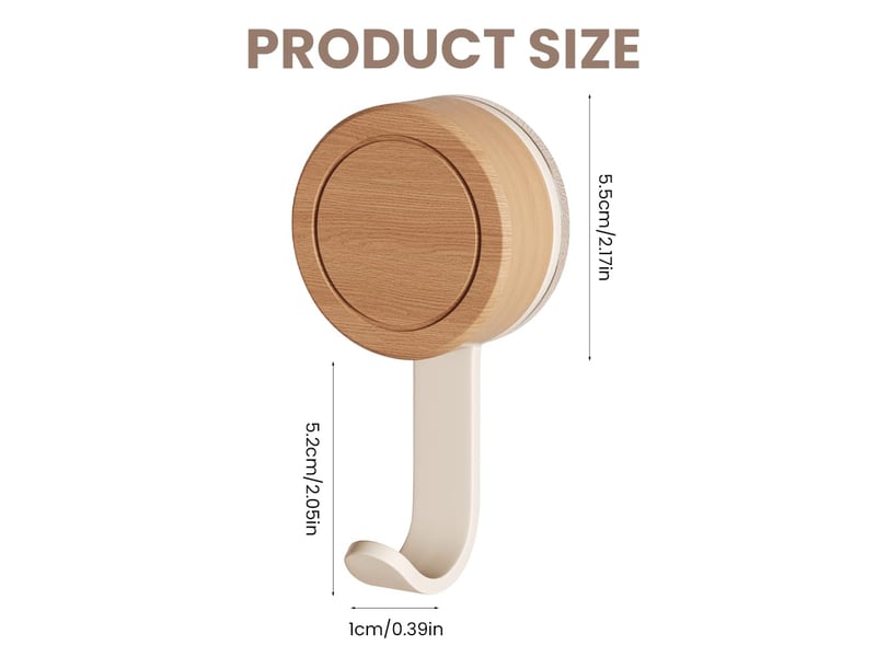  Crochet ventouse salle de bain - 4 crochets adhésifs muraux en bois, réutilisables, sans percer pour cuisine et de (blanc  - Conforama D