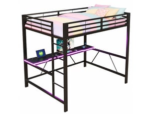Lit mezzanine 160x200 cm <strong>STILVORA</strong> <strong></strong> coloris noir