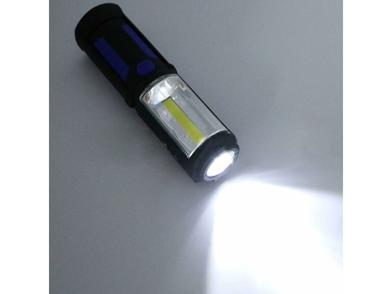 Lampe torche de travail cob led magnétique lampe de travail pour voiture, garage, mécanique, maison lampe torche rechargeable pour extérieur batterie - Conforama C