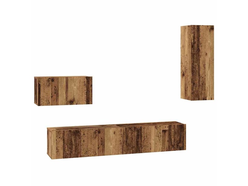  Meuble tv - banc tv - meuble de rangement mural 4 pcs bois ancien bois d'ingénierie  - Conforama A