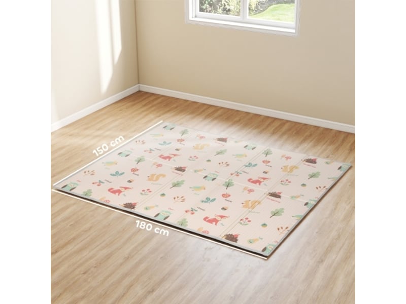 Tapis de jeu bébé pliable double face, 176,5x148 cm, motifs alphabet et animaux, motricité enfant - Conforama C