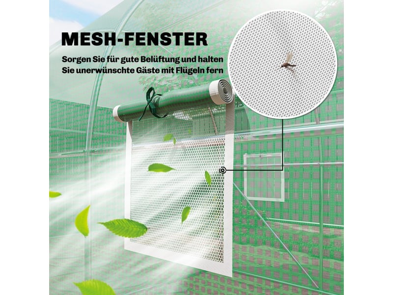  Serre en film - 3x2x2 m - porte battante verrouillable - 6 fenêtres en filet - polyéthylène - cadre en acier galvanisé 300x200x200cm - Conforama D