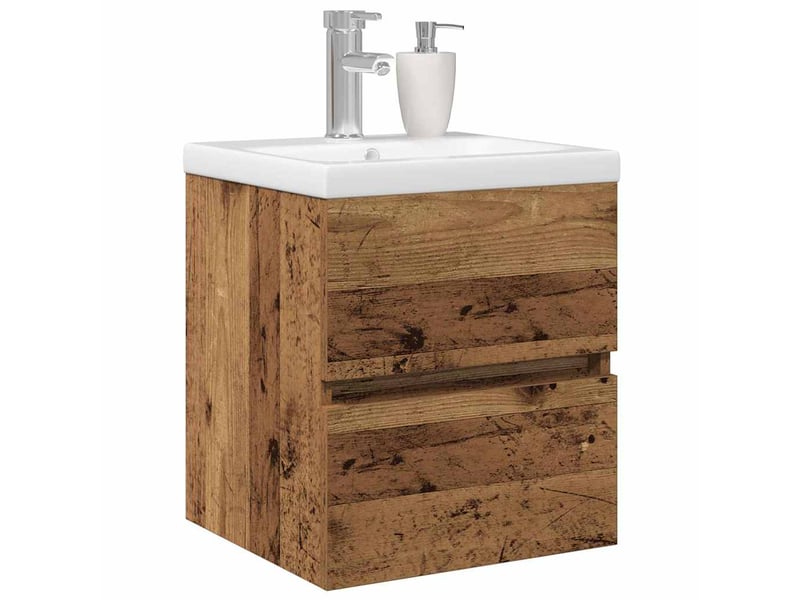  Meuble de lavabo de salle de bain, armoire de bain chêne noir 80 x 39 x 62 cm cf65542  - Conforama C