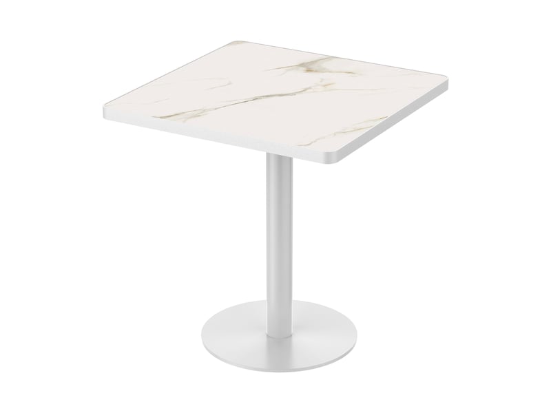  Table à manger ronde 70 cm en pierre frittée avec pieds en acier inoxydable  - Conforama A