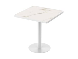 Table à manger ronde 70 cm en pierre frittée avec pieds en acier inoxydable
