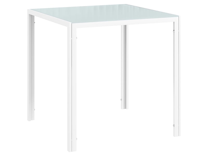  Table à manger carrée,75x75x75 cm,pour 4 personnes,verre,blanc  - Conforama A