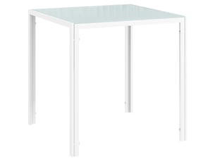Table à manger carrée,75x75x75 cm,pour 4 personnes,verre,blanc