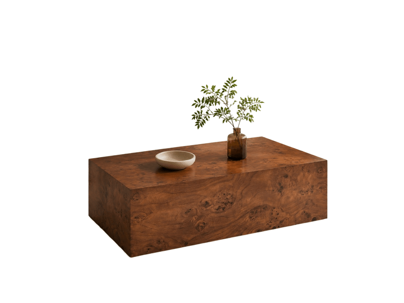  Table basse rectangulaire au design minimaliste, surface lisse facile à entretenir, pour salon en mdf noyer 90 × 50 × 30 cm  - Conforama A