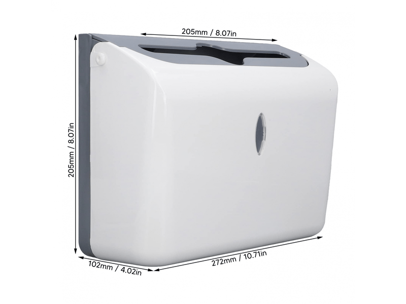 Distributeur de papier essuie-tout mural en abs robuste et sûr, porte-serviettes d'angle brillant pour salle de bain et toilettes - Conforama E