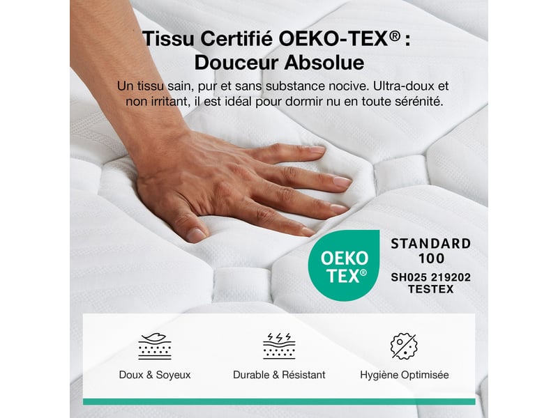  Novilla matelas en mousse - 160 x 200 cm - épaisseur 20 cm - mémoire de forme gel - réversible - double fermeté - housse lavable  - Conforama C