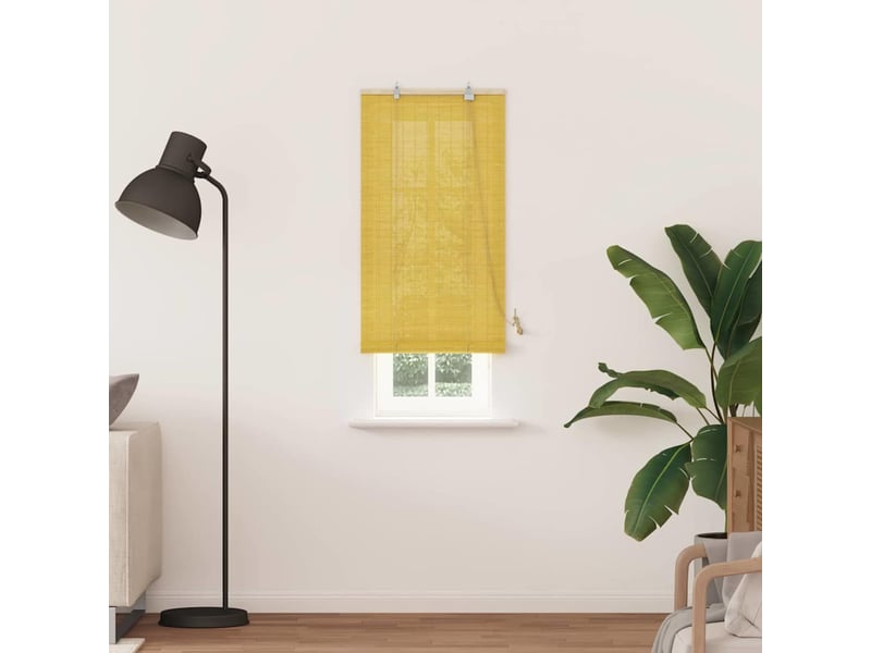 Store enrouleur, store à rouleau jaune 60 x 220 cm bambou cf45275 - Conforama C