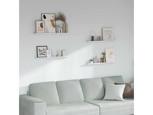 Lot de 4 étagères murales, étagères flottantes, étagères suspendues marbre blanc 80 x 9 x 3 cm cf41876