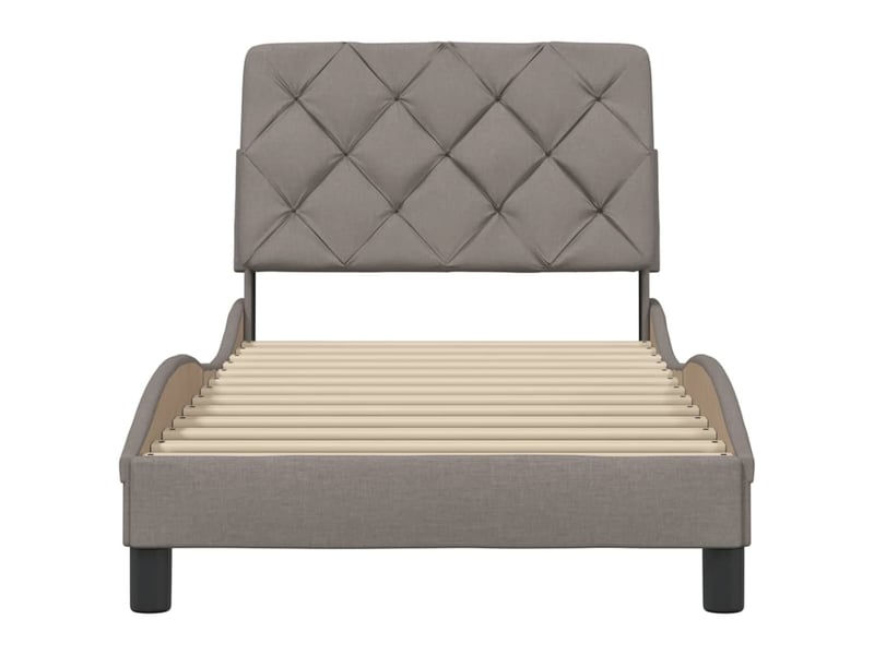 Lit adulte ; lit simple ; cadre de lit  taupe 90x200 cm tissu  - Conforama F