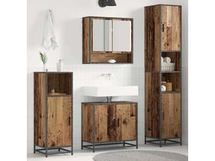 Ensemble de mobilier de salle de bain 3 pièces bois ancien cf64441