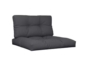 Lot de 2 coussins de palette, coussins de canapé noir tissu cf59584