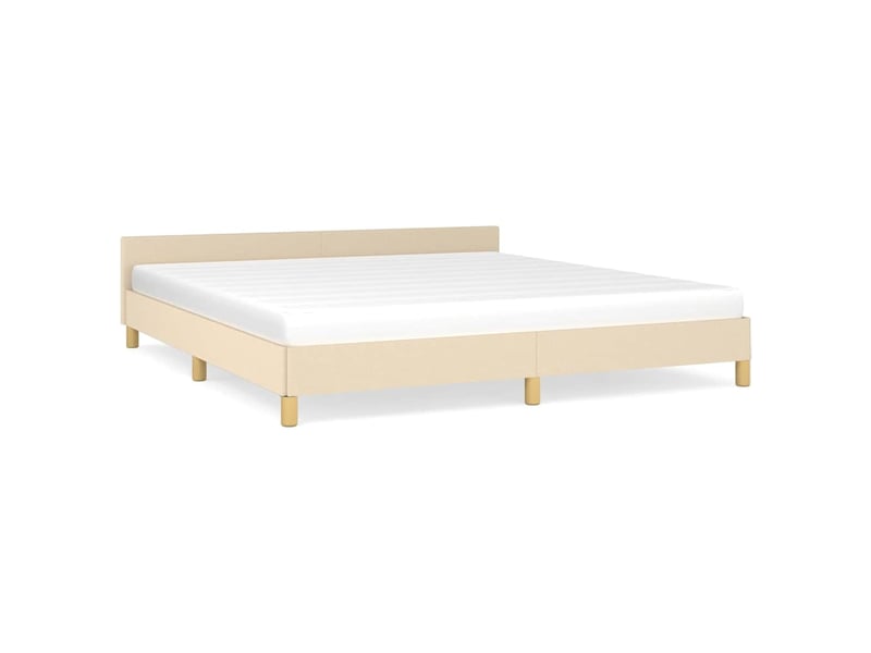  Lit double- lit adulte -  cadre de lit sans matelas crème 180x200 cm tissu  - Conforama A