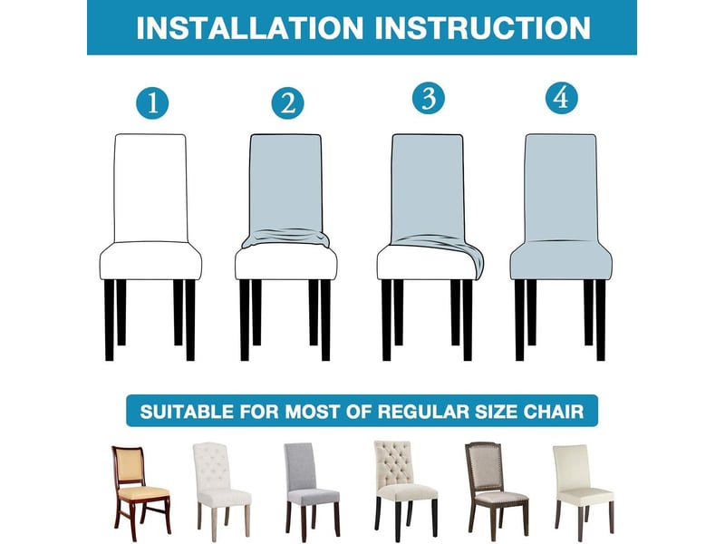  Housse de chaise - polyester - 4 pièces - marron - extensible et imperméable - décoration d'intérieur / - Conforama E
