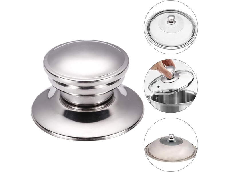  Boutons de couvercle de casserole 4 pièces en acier inoxydable, poignées universelles, faciles à installer, adaptées cuisine familiale none - Conforama B