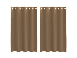 Lot de 2 rideaux en voile, voilages avec œillets marron clair cf44382