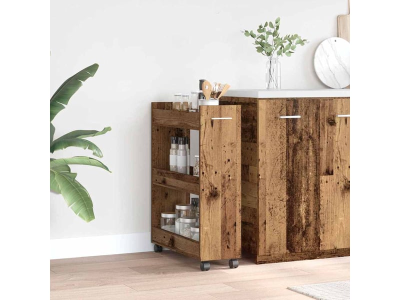  Armoire de rangement, armoire avec roue bois ancien 60 x 22 x 79 cm  - Conforama B