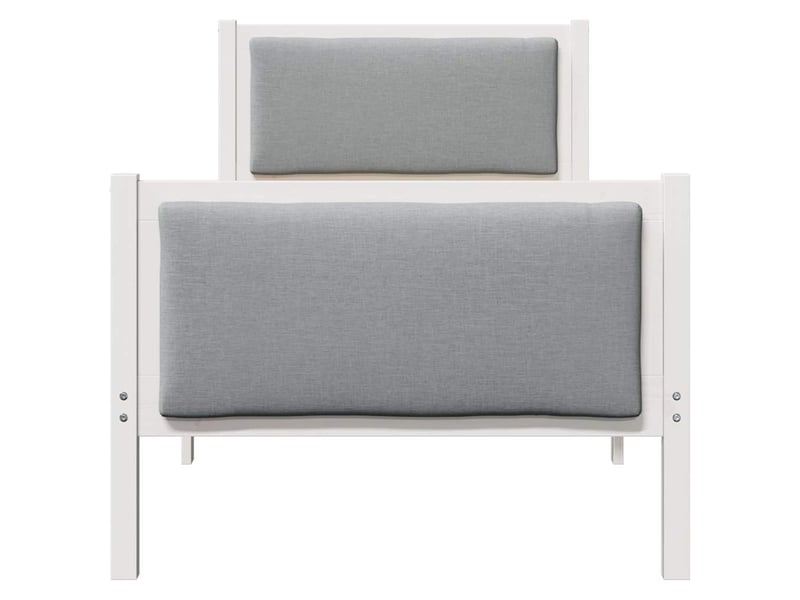  Lit simple- lit adulte -  cadre de lit avec tête de lit gris clair 80 x 200 cm tissu  - Conforama D