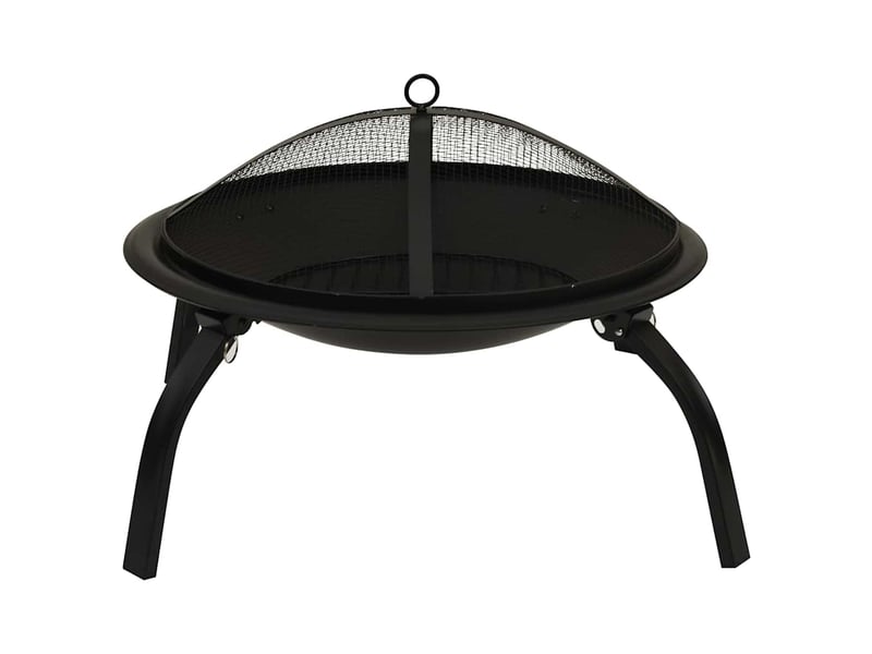  Foyer et barbecue avec tisonnier 2 en 1 56x56x49 cm acier  - Conforama D