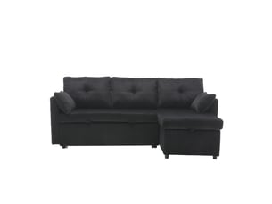 Canapé d’angle modulable convertible, méridienne réglable, lit et rangements