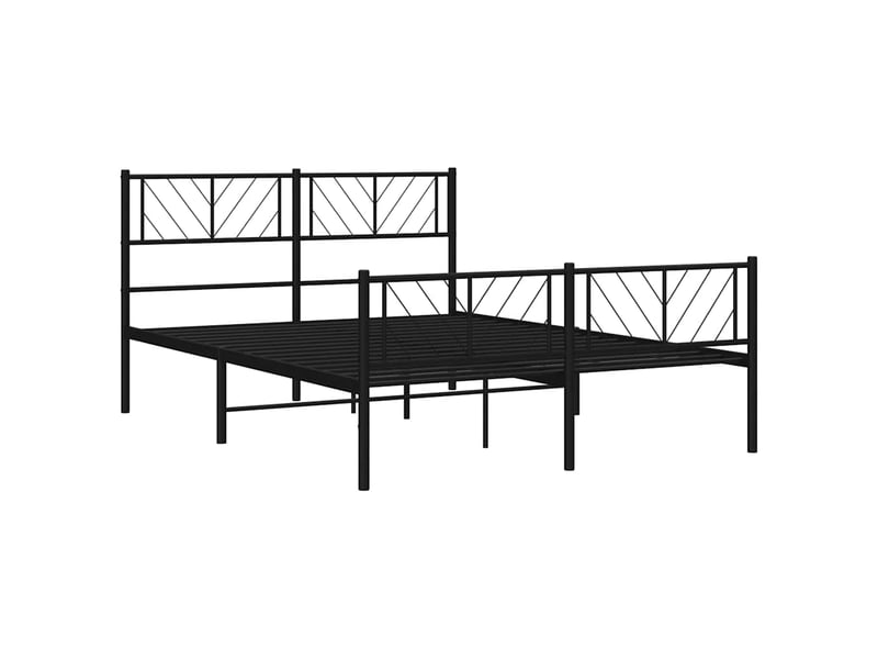  Lit double- lit adulte -  cadre de lit métal sans matelas avec pied de lit noir 120x190cm  - Conforama C