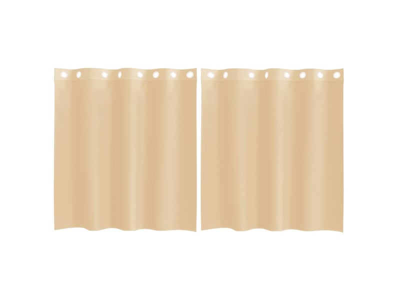  Lot de 2 rideaux en voile, voilages avec œillets sable cf44413  - Conforama A