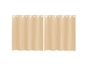 Lot de 2 rideaux en voile, voilages avec œillets sable cf44413