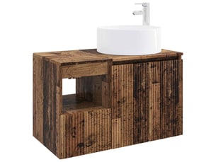 Ensemble de mobilier de salle de bain 2 pc bois ancien cf64040