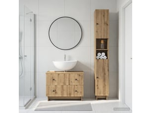 Ensemble de 2 meubles de salle de bain ede chêne artisanal cf63134