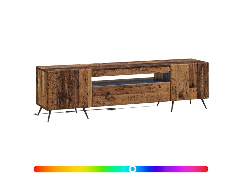  Meuble tv - banc tv - meuble de rangement led bois ancien bois d'ingénierie  - Conforama C