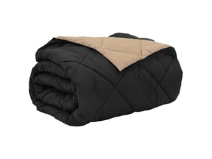 Duvet - couette d'été simple 220 x 260 cm été 200 gsm noir et taupe