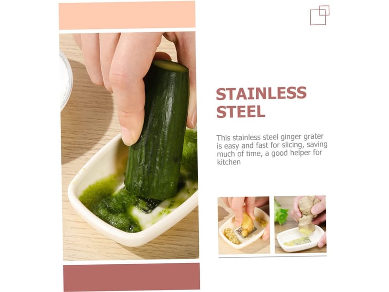  Râpe à gingembre et ail portable maison ergonomique ustensile de cuisine compact facile à nettoyer hachoir réutilisable pour amateurs de cuisine  - Conforama D