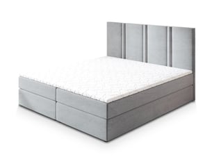 Lit avec rangement 180x200 cm <strong>MASSENO</strong> <strong></strong> coloris gris