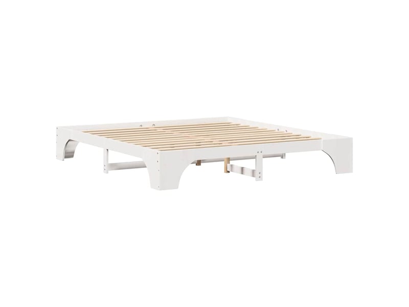  Lit double- lit adulte -  cadre de lit blanc 200 x 200 cm pin massif  - Conforama C