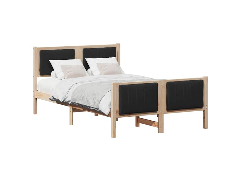  Lit double- lit adulte -  cadre de lit marron et noir 120 x 200 cm bois massif en pin  - Conforama B