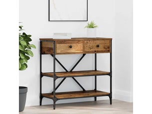 Table console - table d'appoint - table d' entrée avec tiroir marron 75 x 34,5 x 75 cm bois