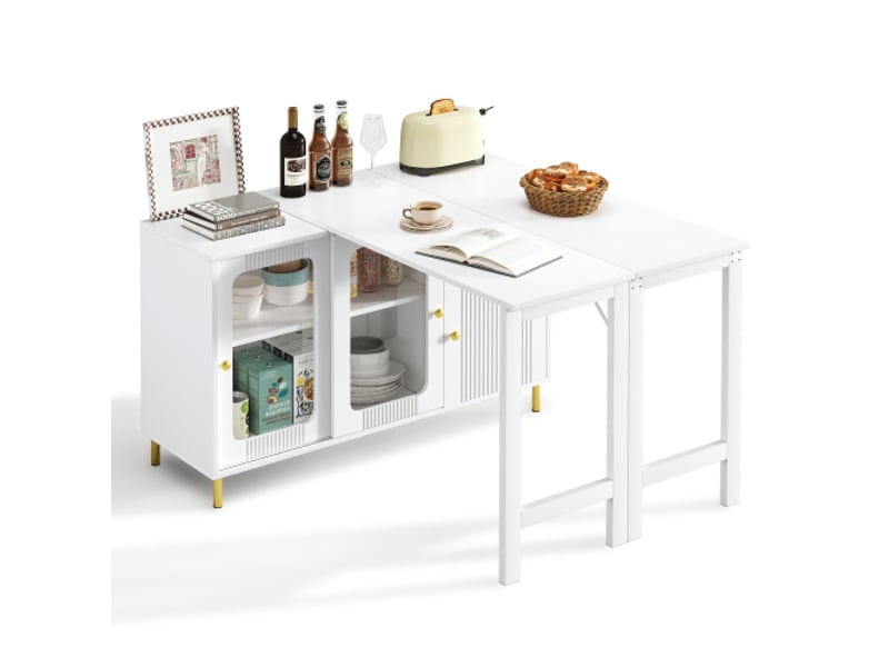  Table de bar blanc - 122cm mdf table de bar blanc - Conforama A